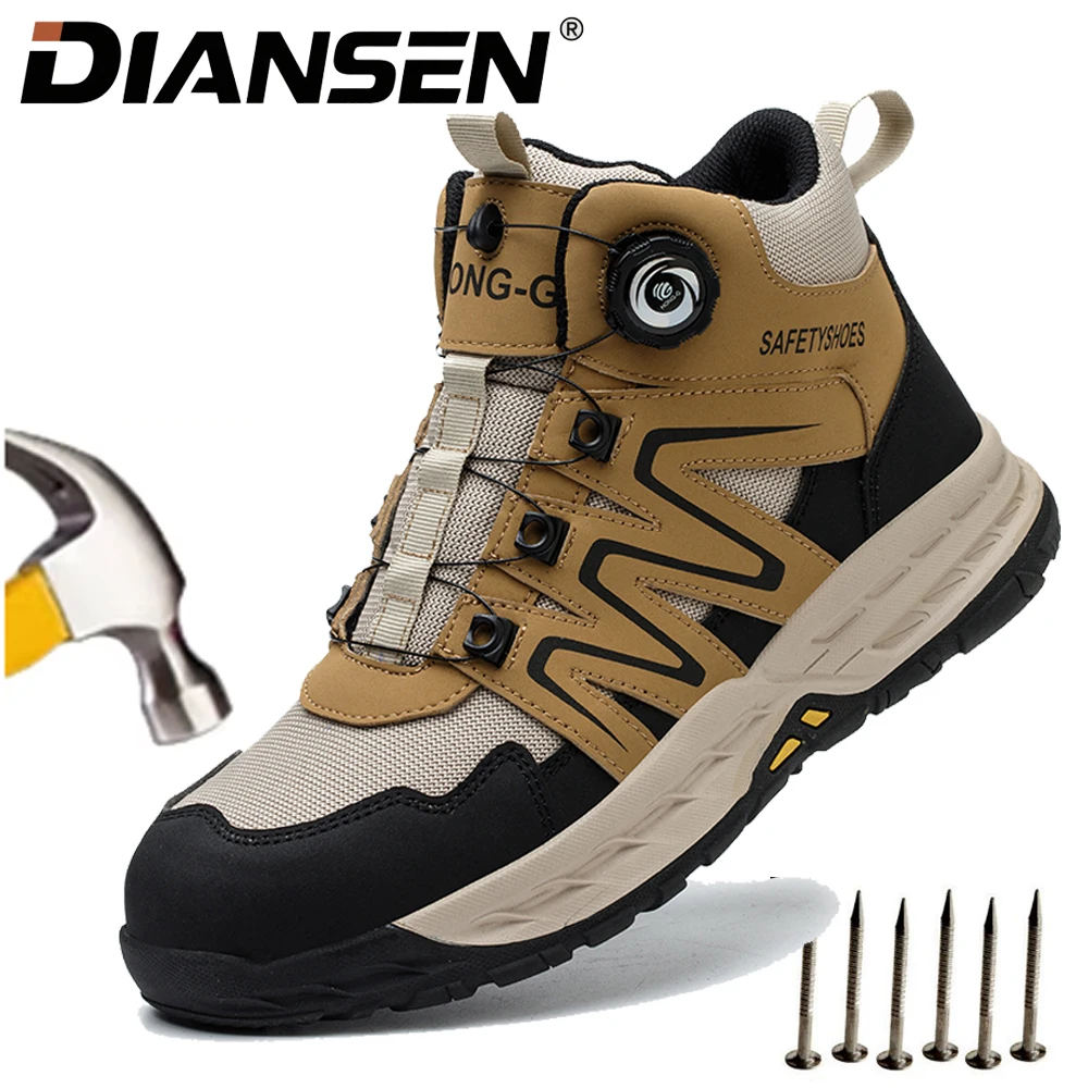 

Anti-Puncture Anti-smash Work Shoes & Boots Soft Comfortable Work Sneakers High Top Steel Toe Shoes for Men Breathable Boots