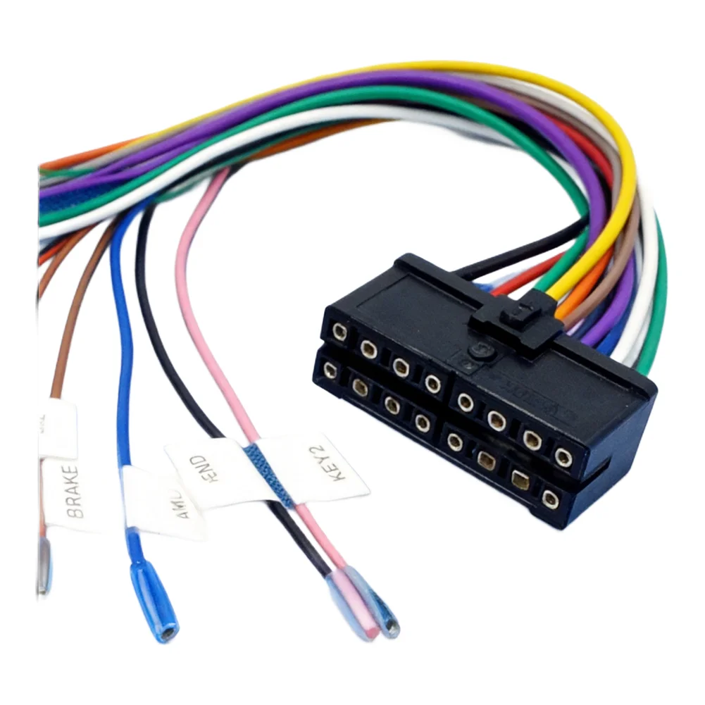 Car 20pin Adapter Black 20-Pin Cable Adapter No Deformation Practical Design Reliable Material Car Audio Installation