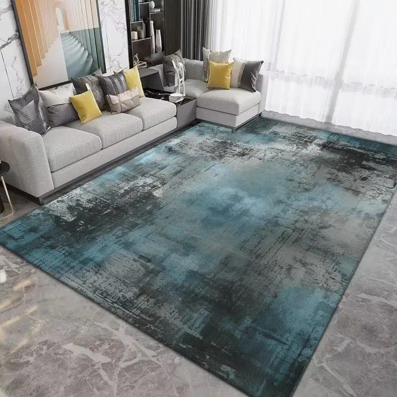 Abstract Art Elastic Carpets for Living Room Sofas Decoration Bedroom Carpet Non Slip Floor Mat Green Color Large Area Rugs 2x4m