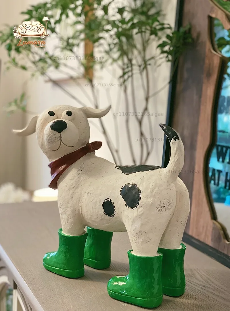 Store promotion Wear green shoes with red scarf puppy white