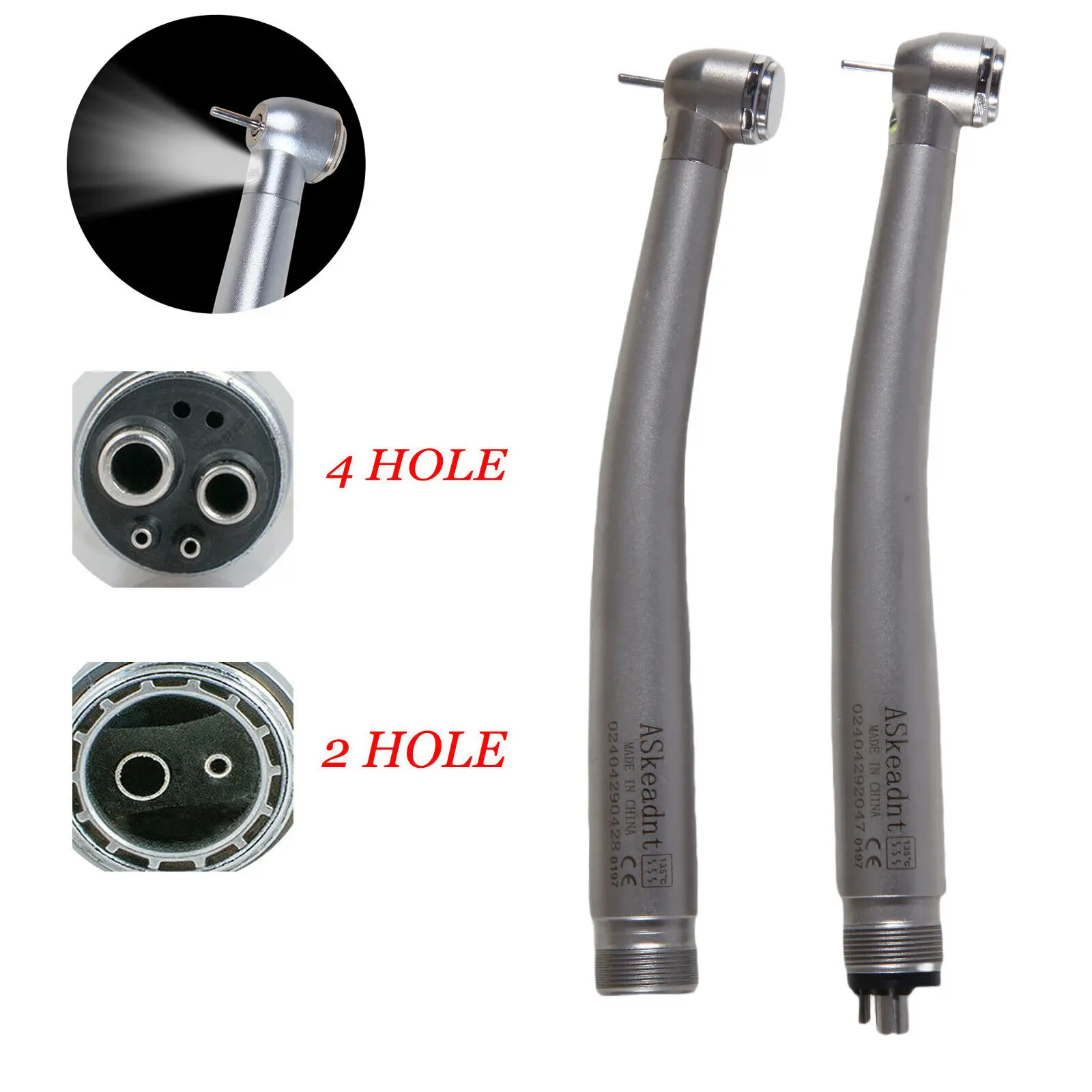 

Dental LED E-generator Fiber Optic High Speed Handpiece 2/4Hole Air Turbine Fit Nsk Pana Max