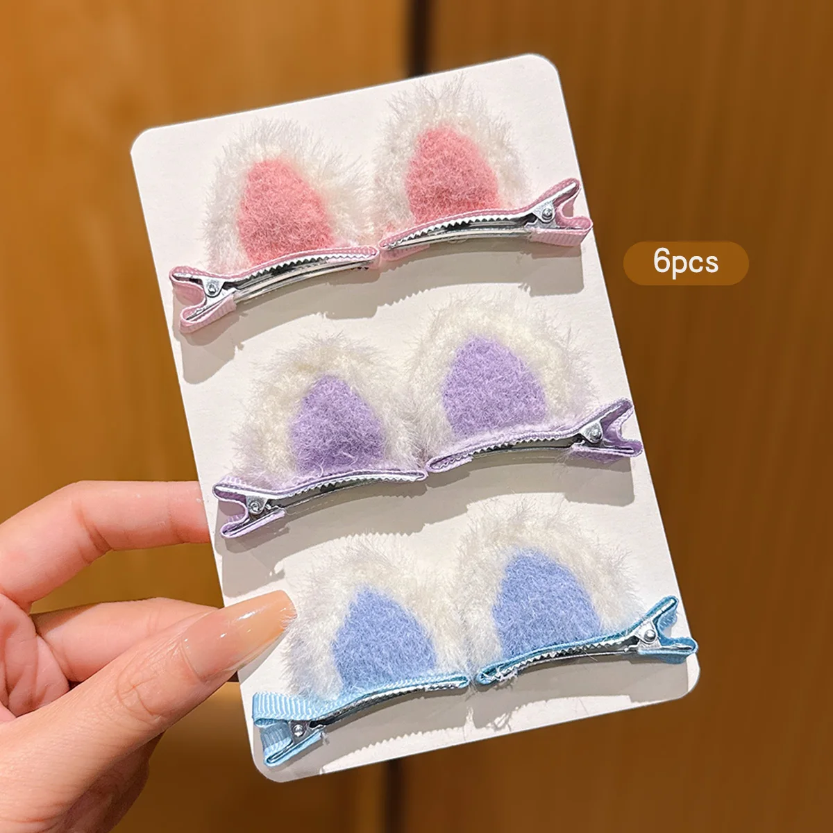 6 Cat's ears (Steamed cat-ear shaped bread) hair clips Cute cartoon hair accessories Headwear suitable for daily use