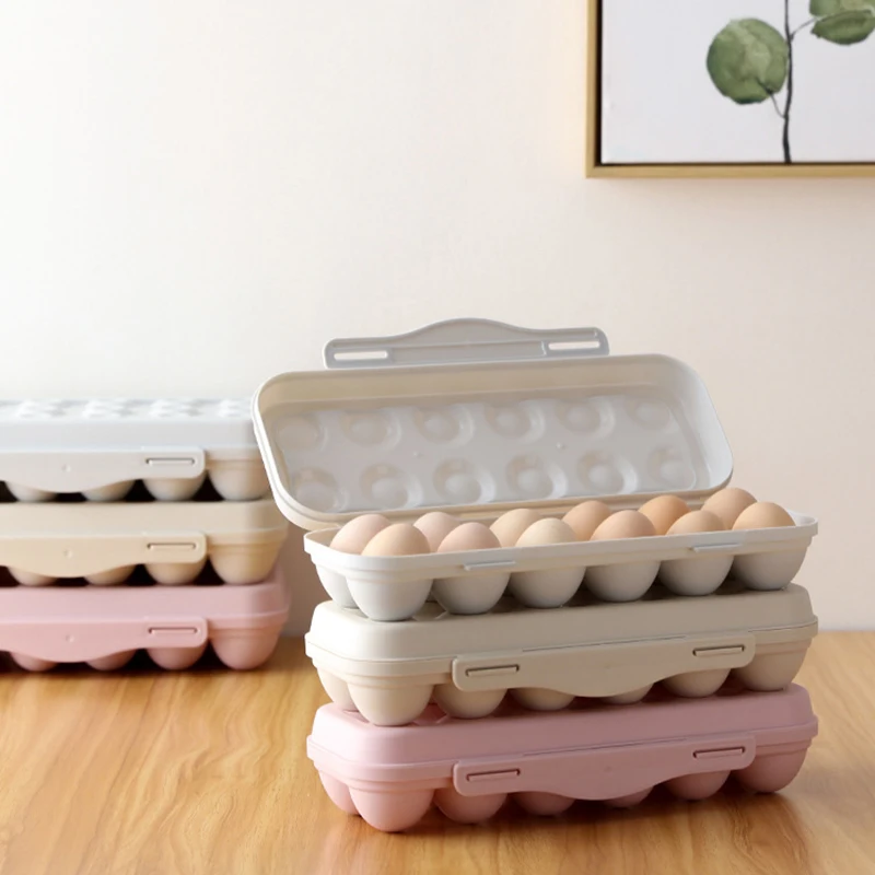 Egg Storage Box Refrigerator Storage Organizer Kitchen Egg Holder 12/18 Grids Portable Tray Fridge Food Eggs Box Kitchen Gadget