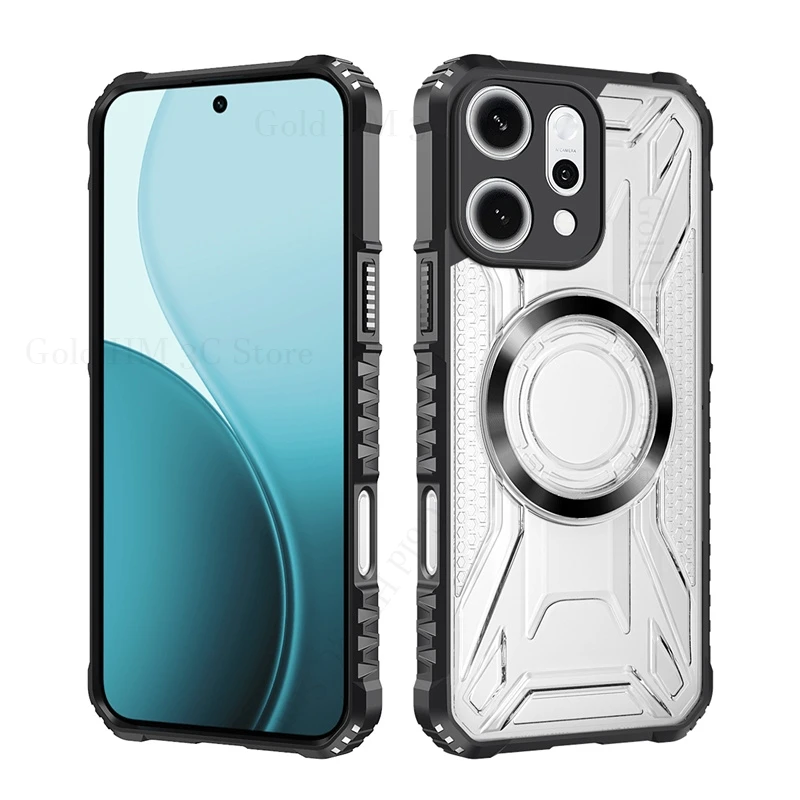 حافظة متينة مقاومة للصدمات لهاتف اوبو رينو 14 13 برو 12F 5G غطاء خلفي واقٍ Fundas لهاتف Realme 14 Pro Plus Coque