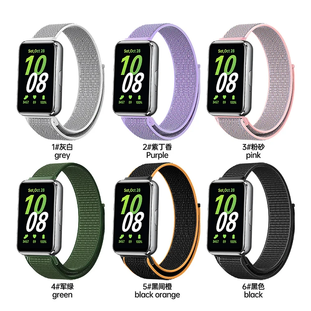 2024 New Nylon Woven Strap for Samsung Galaxy Fit3,Colorful Nylon Watchband Galaxy FIT3 Color Fashion Wristband