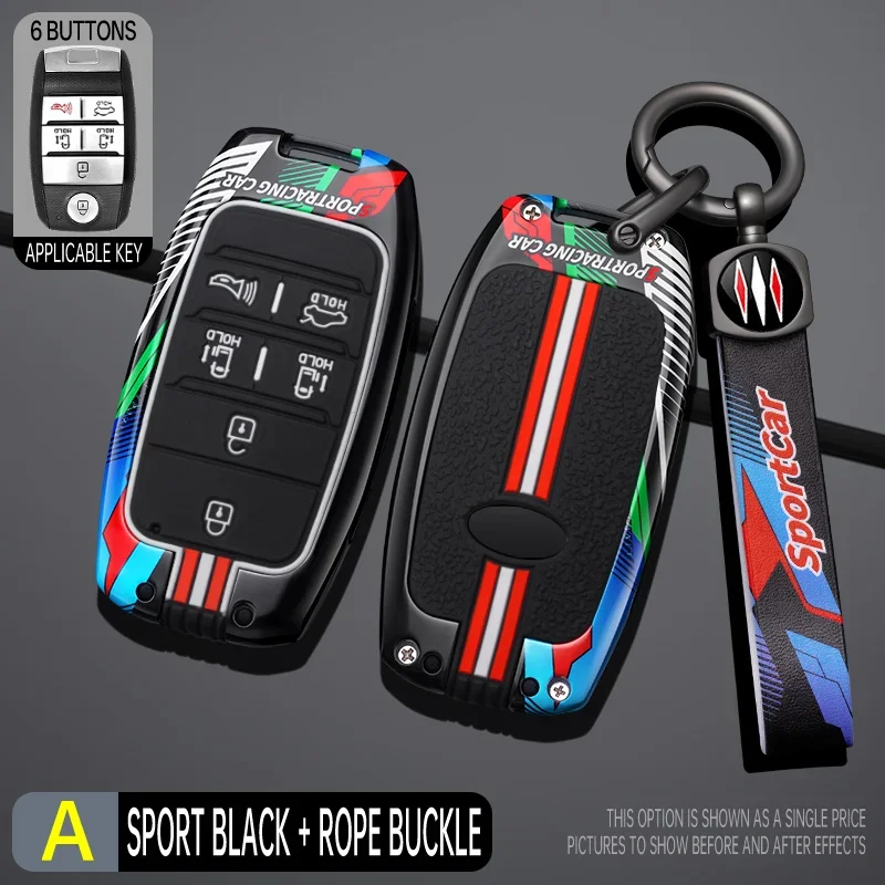 Funda para llave de coche estilo carreras para Kia Sedona Grand Carnival Snugly Sorento Doule Carnival Sportage Cerato K2 K3 K4 K5 Optima