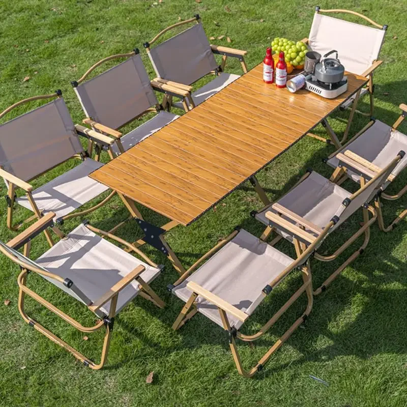 Silla plegable portátil para exteriores, mesa y sillas de playa ultraligeras para picnic, suministros de camping y pesca