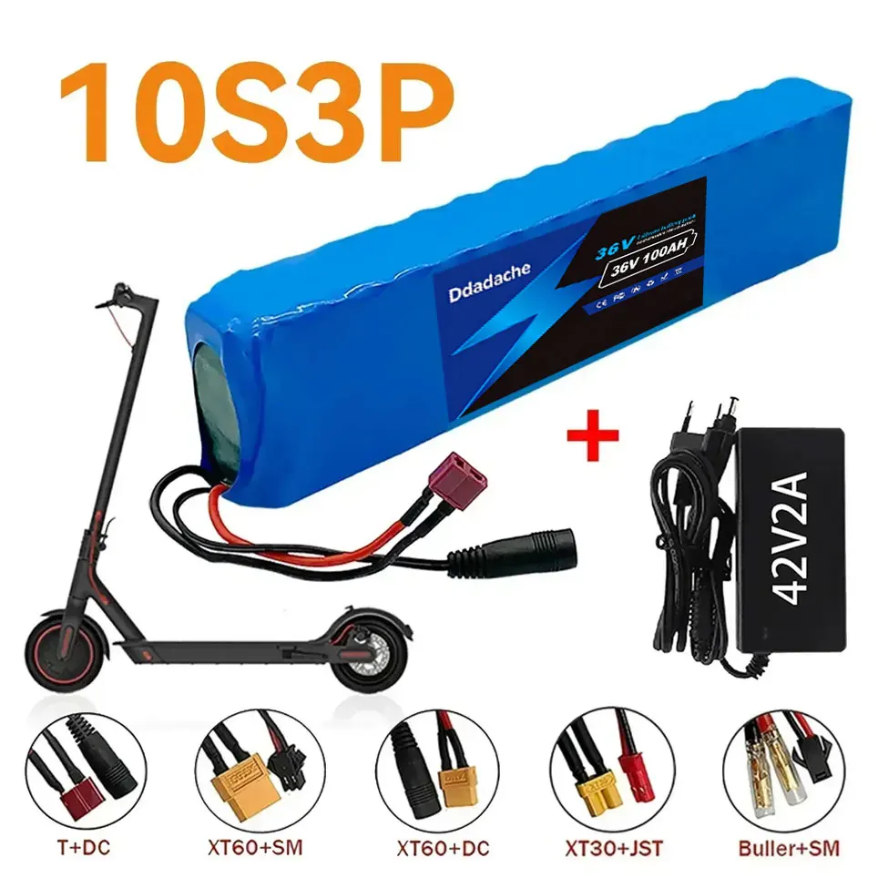 Batterie de trottinette électrique 36V 100000mAh 10S3P améliorée, pack de batteries lithium 18650 pour trottinette électrique M365