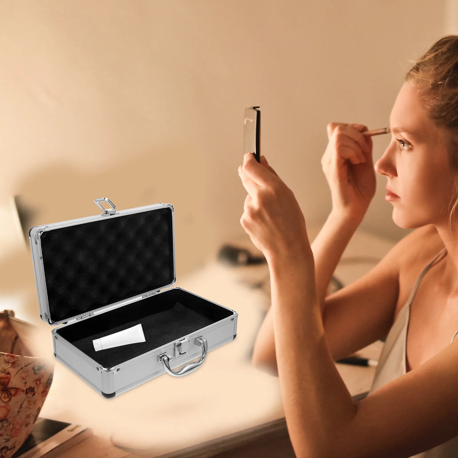 Password Carry Case Aluminum Alloy Large Capacity Tool Container For Home Office Travel Medicine Storage Multi-Purpose