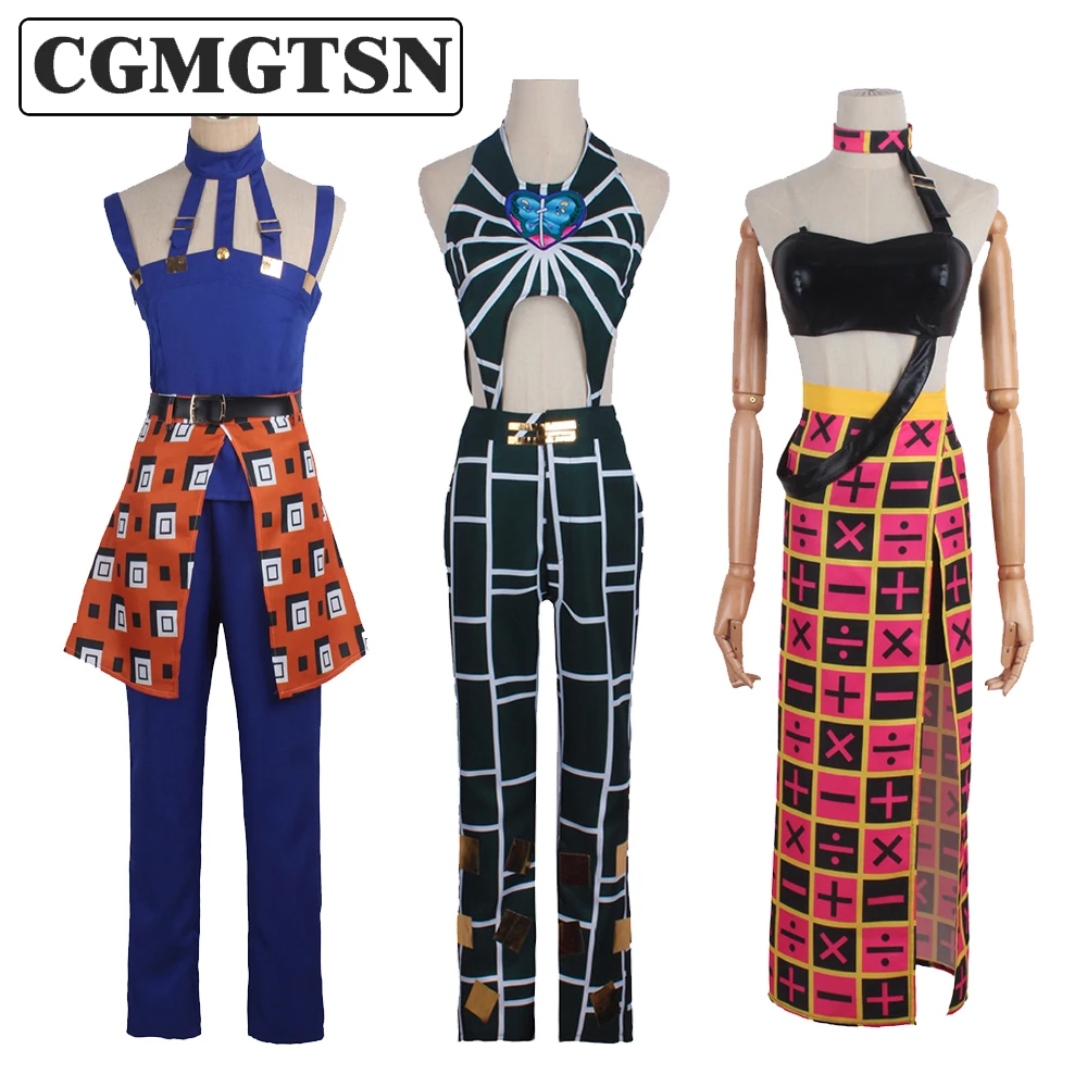 CGMGTSN Jolyne Cosplay Anime JO Bizarre Adventure Stone Ocean Costume Jolyne Cujoh Kujo Cosplay Outfits Wigs Clothing for Women