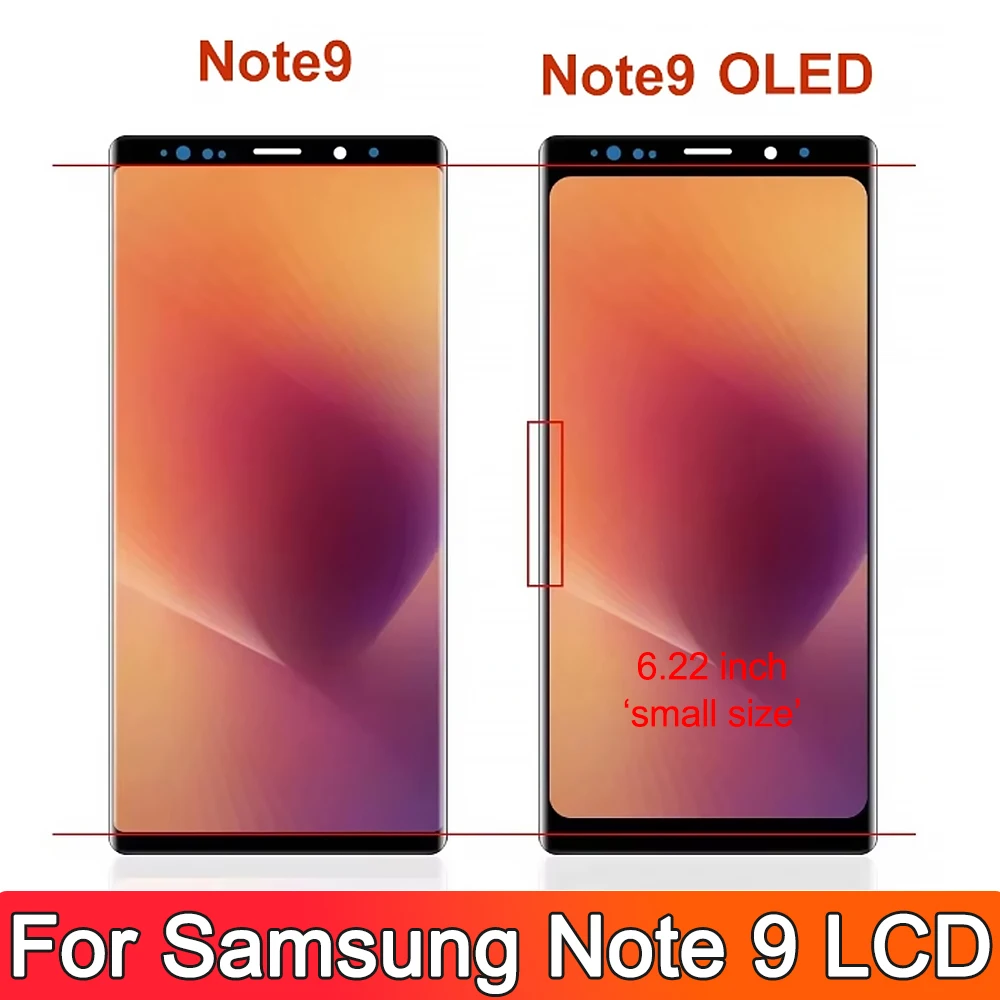 New OLED Note 9 Screen For Samsung Galaxy Note 9 LCD Display N960F N9600 Touch Screen Replacement Digitizer Assembly with Frame