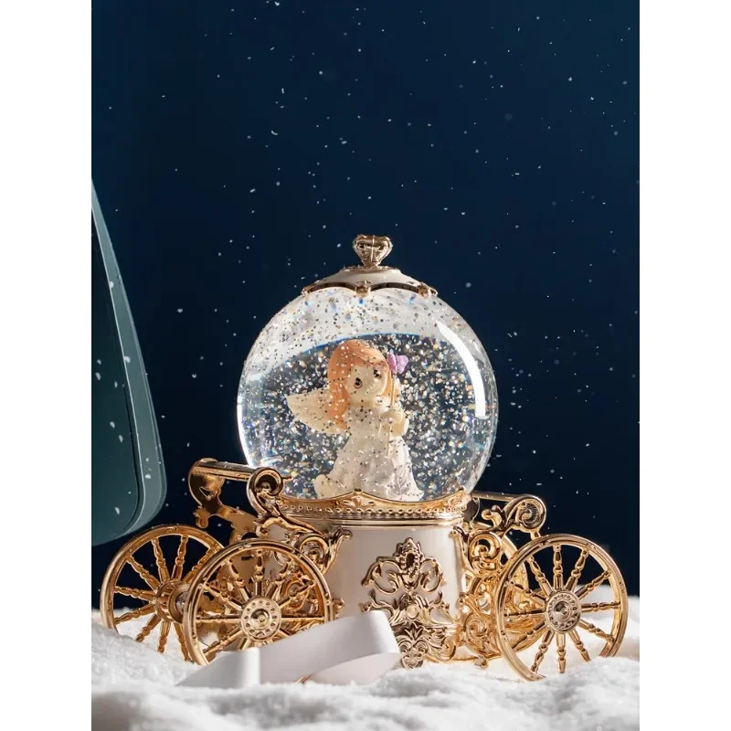 Rotating Pumpkin Carriage Crystal Ball Music Box Octopus Box