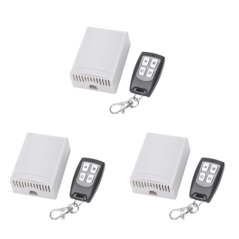 

3X DC 12V 4 Channel RF 200M Wireless Remote Control Switch Transmitter + Receiver