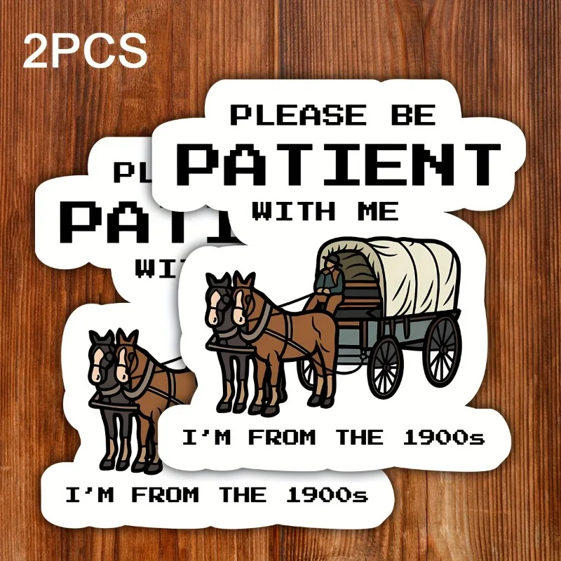2PCS I'M From The 1900S Lustige Meme Motorrad Aufkleber Motorrad Kraftstoff Tank Körper Wasserdichte Dekoration Notebook Laptop Aufkleber
