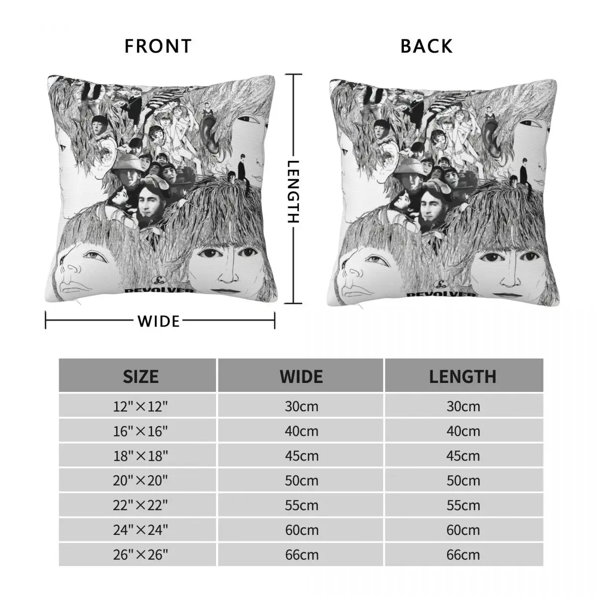 Classic Revolver Album Cover Pillowcase Polyester Linen Velvet Printed Zip Decorative Pillow Case Bed Cushion Cover 18