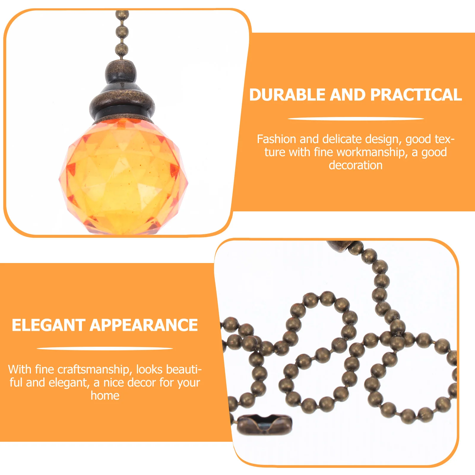 

2Pcs Elegant Ceiling Fan Decoration Crystal Ball Design Pendant Unique Personality Show Home Chandelier Pendant