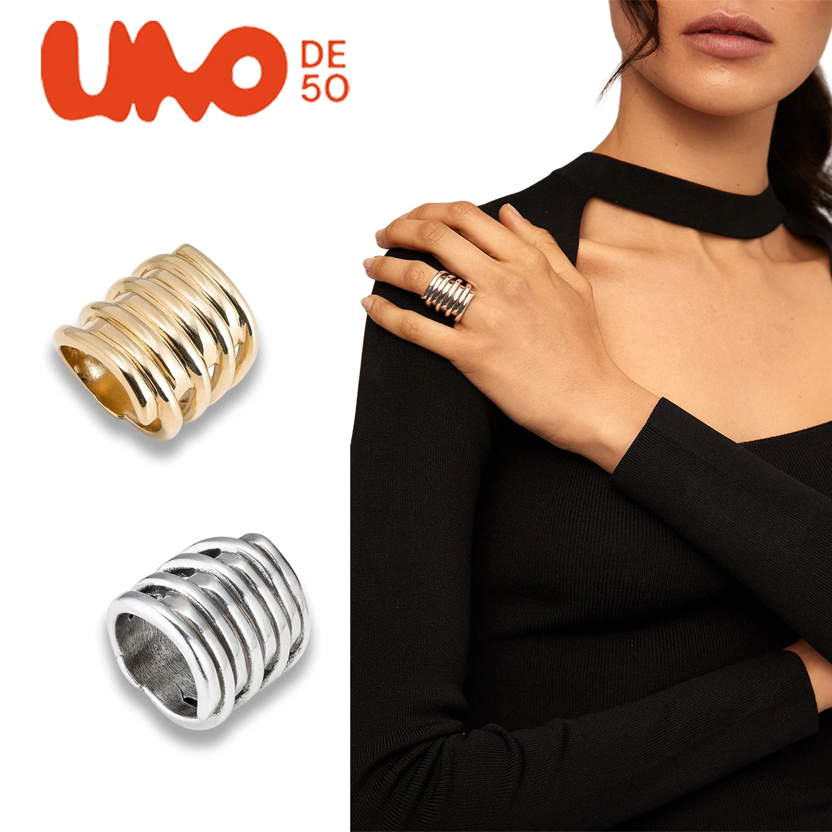 

UNODE50 Ring Spanish light luxury niche European and American light luxury minimalist personalized accessories