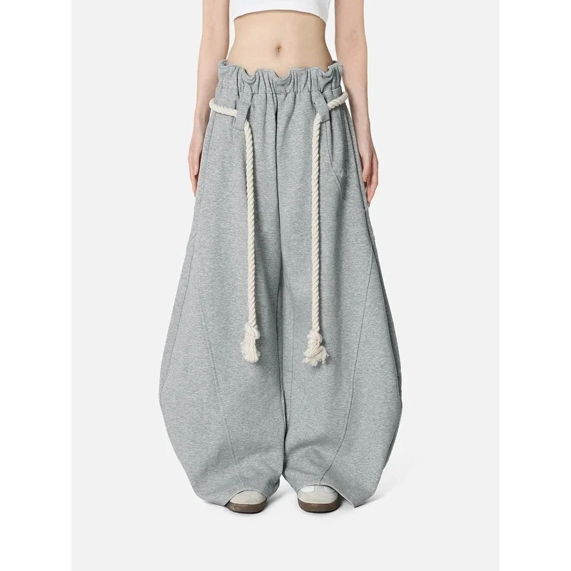

2025 New American Hip Hop Wide Leg Knife Pants for Women, Loose and Casual Drapey Street Dance Sports Pants, Fashionable Autumn