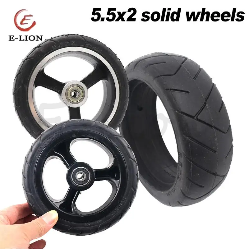 5,5 Zoll 5,5x2 Vollgummirad mit hochwertigem Nes Carbonfaser-Scooter-Vollreifen mit Alufelgenreifen für Dolly
