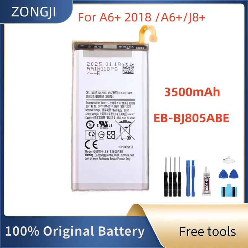 

New Battery 3500mAh EB-BJ805ABE For J805 /A6+ 2018 /A6+（A6 Plus）/J8+/ A605 Battery + Free Tools