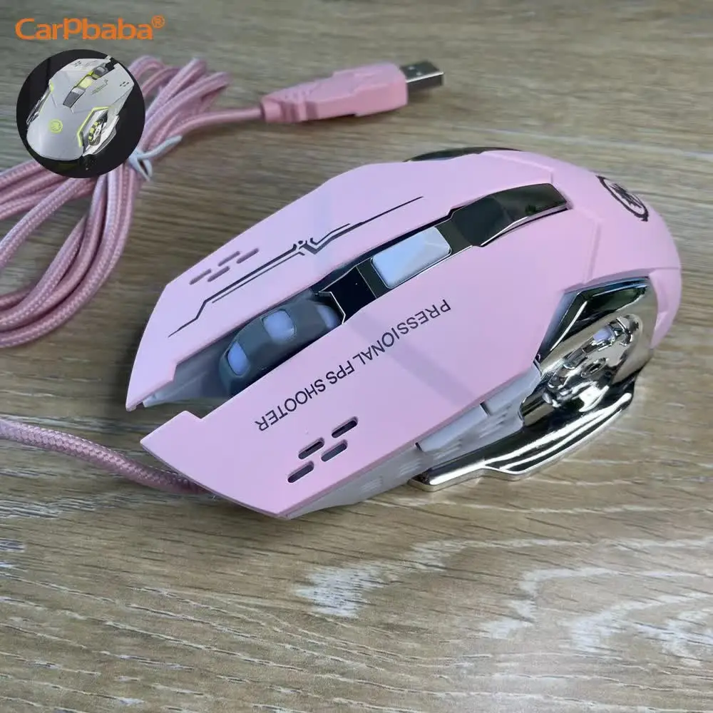 Carpbaba GM6 Gamer Gaming Mouse Adjustable Wired Optical LED Computer Mice USB Cable Silent Mouse For Laptop PC