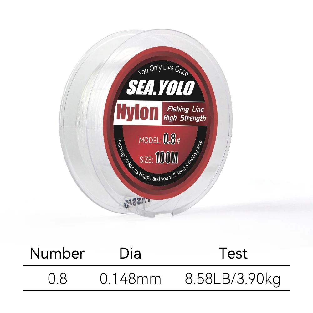 Sea.Yolo 100m Crystal Nylon Fishing Line