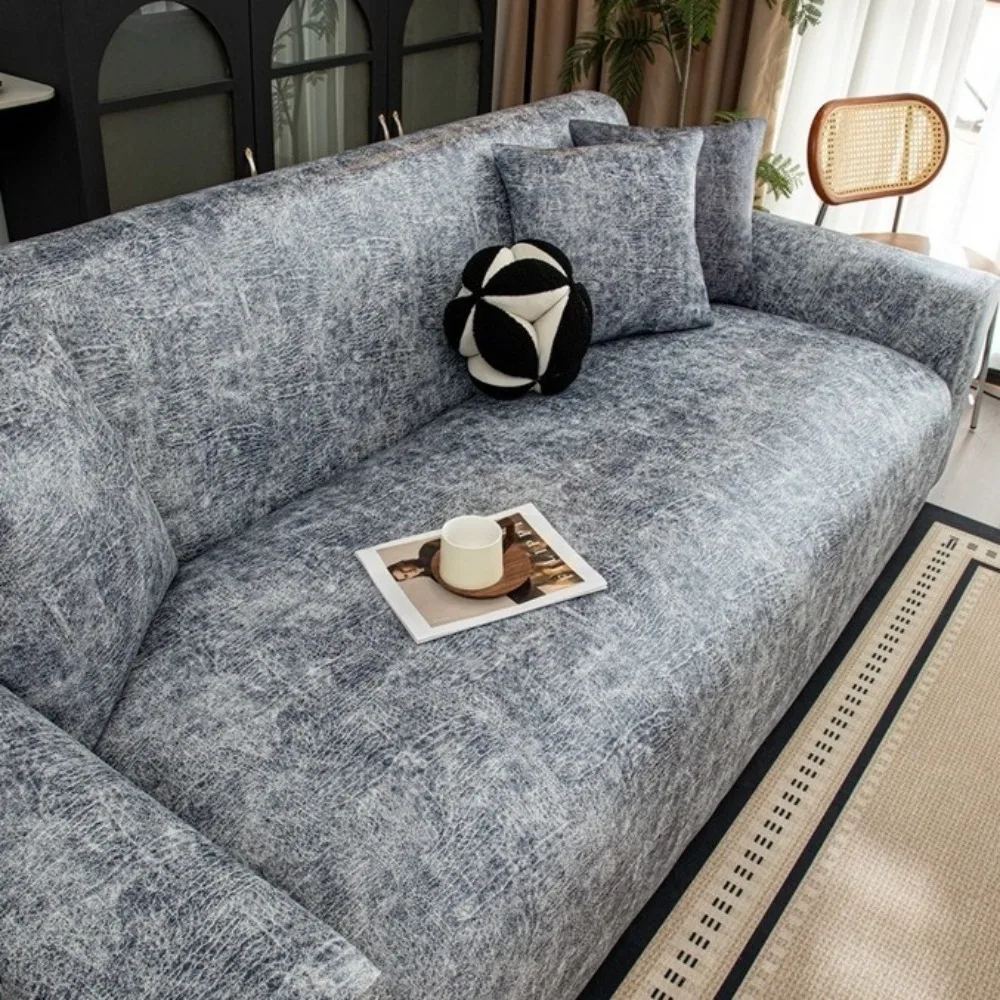 Non-Slip All-inclusive Sofa Cover Leather-Look Waterproof Elastic Sofa Cover Washable Thick Stretch Sofa Cover Pet-Friendly