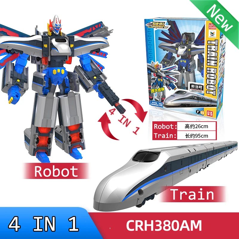 Figura de acción de tren de transformación Shinkansen para niños, juguete 3 en 1 de tren de alta velocidad, Robot deformación