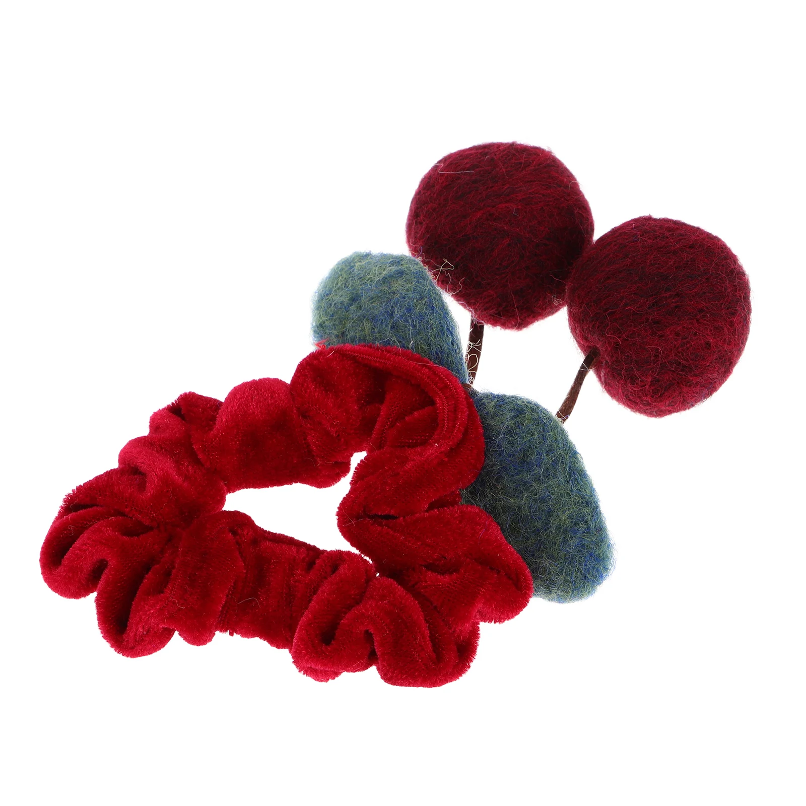 

Круг для волос вишни, тканевые аксессуары, резинки для волос для девочек, эластичные резинки для волос, красные держатели для хвоста, милый стиль, осенние незаменимые волосы