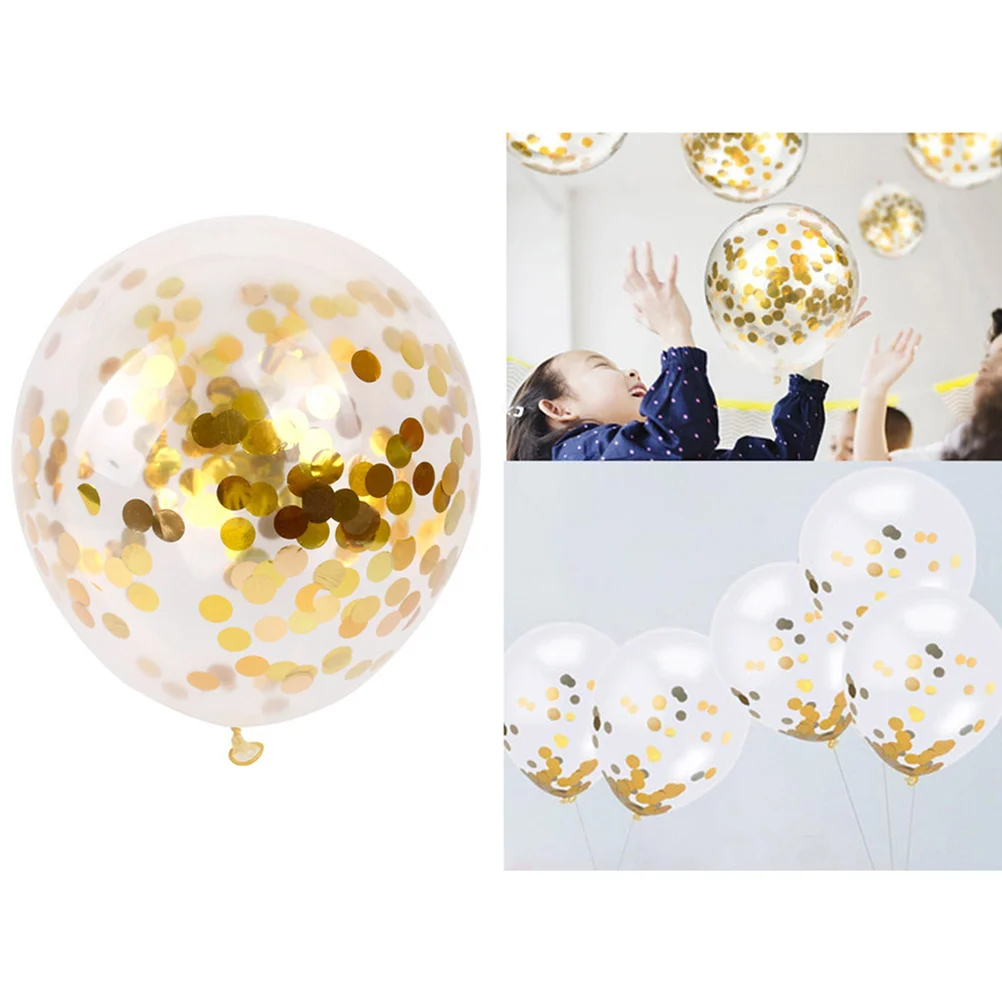 

15Pcs 12 Inch Clear Confetti Balloons Gold Silver Add Romantic Festive Atmosphere Wedding Bridal Shower Clear Confetti Balloons