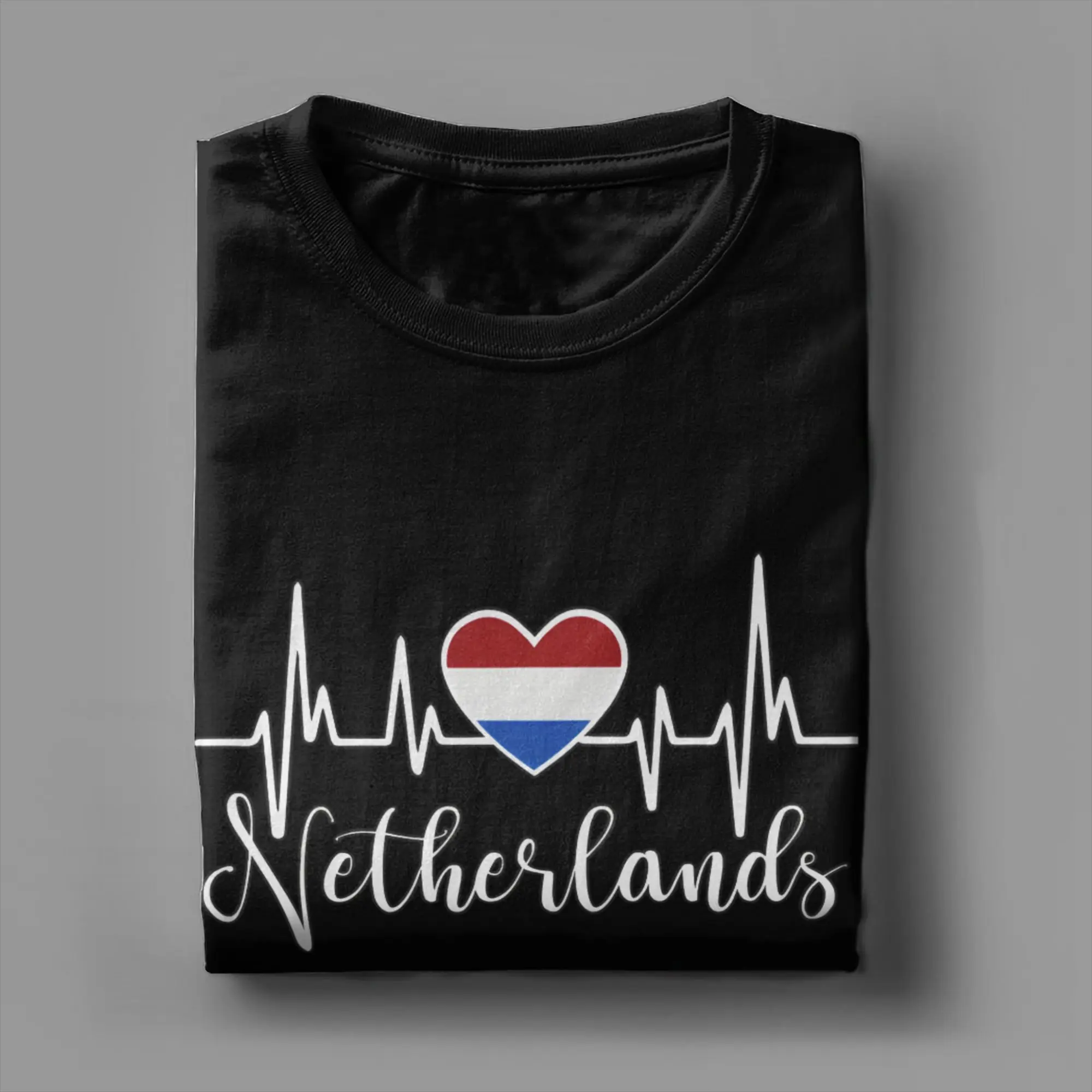 Harajuku T-Shirt Netherlands Heart 100% Cotton T-Shirts  Novelty Tshirt for Man Summer Y2K Funny Casual Short Sleeve Tops