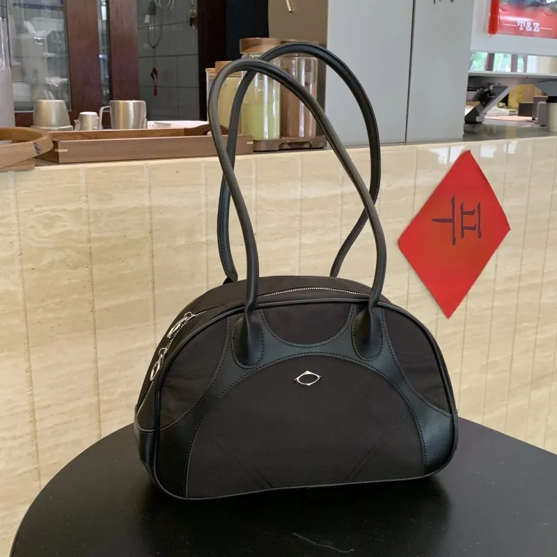 

Large Capaci Diamond Metal Bowling Bag Handheld Single oulder Bag Y2K Girls Long Strap Armpit Bag Artistic Motorcycle Sle