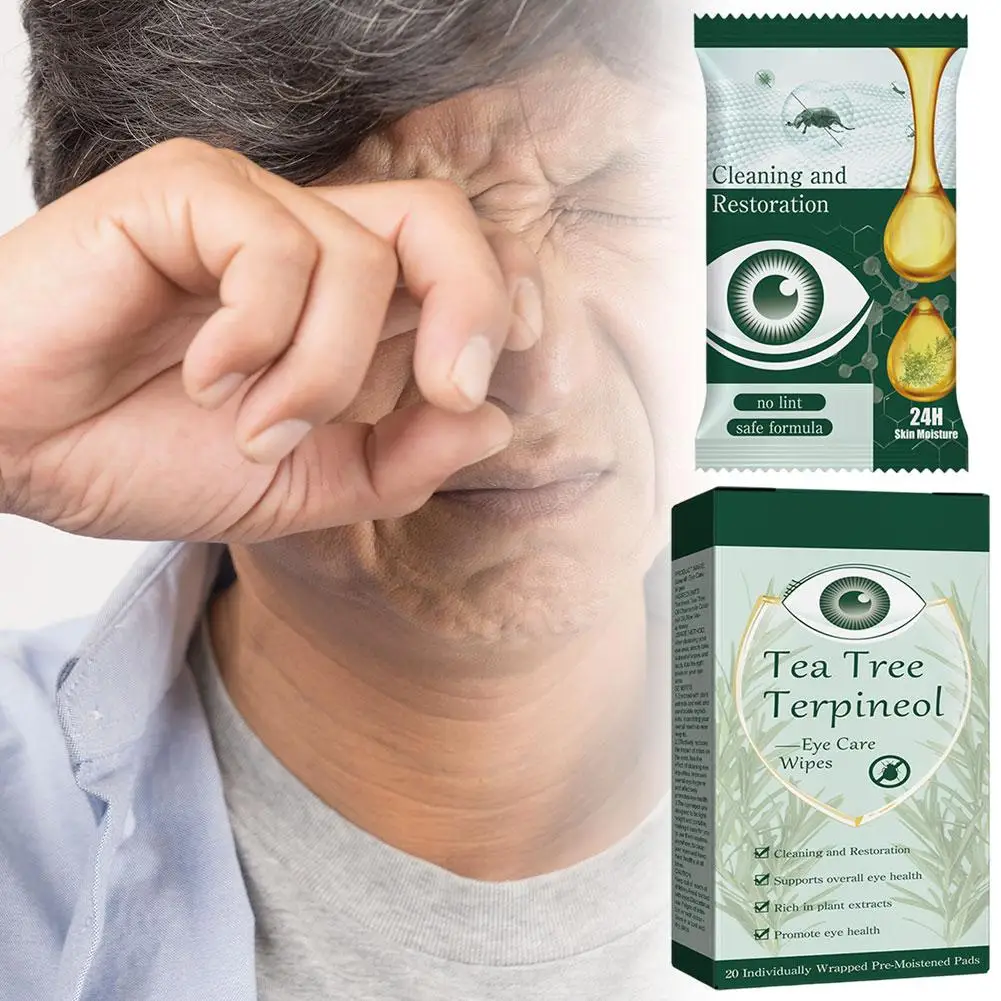 Eye Wipes Mite Removal Sensitive Skin Eye Care Gentle Moisturizing Hydrating Plant Extract Soft Convenient Portable Use