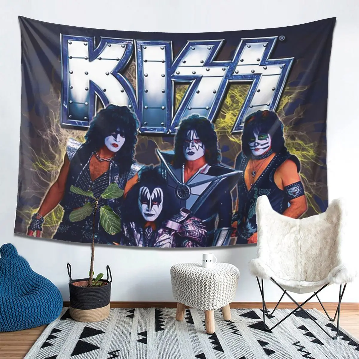 قبلة روك باند ريتور نسيج الجدار شنقا الجمالية ديكور المنزل المفروشات لغرفة النوم