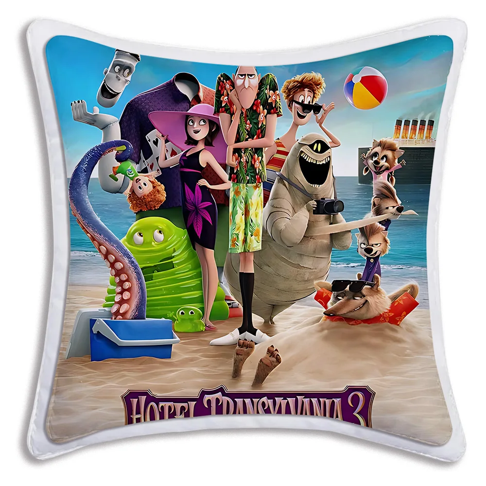 Hotel Transylvania Pillow Covers Cartoon Sofa Decorative Home Double-sided Printing Short Plush Cute Cushion Cover