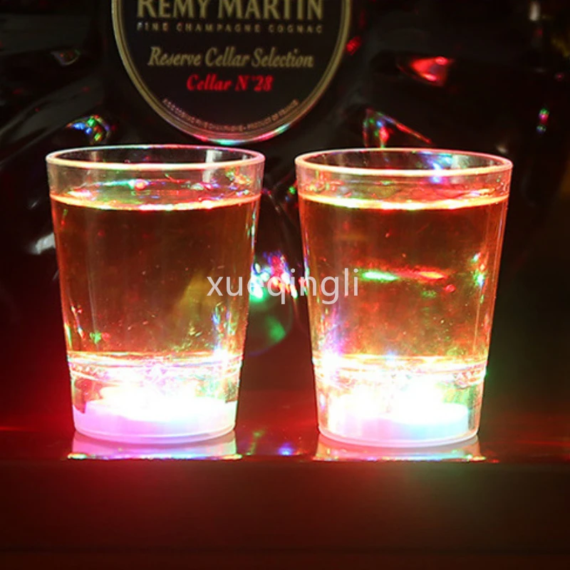 1pc New Colorful Glowing Cup Pour Water and It Lights Up Inductive Transparent Cup KTV Bar Color Changing Beer Cup 50ml