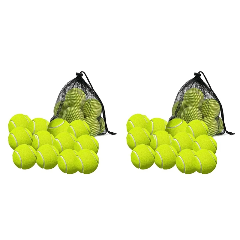 

24 Pack Tennis Balls With Storage Bag - Fine Quality Thick-Walled Tennis Ball - Perfect For Tennis, And Cricket