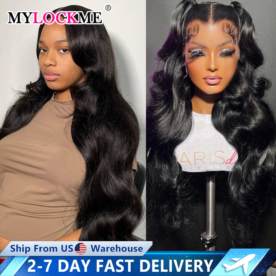 180% 4X4 13x4 13x6 Transparent Lace Frontal Wigs Human Hair Body Wave 360 Full Lace Front Wig Brazilian Human Hair Wigs