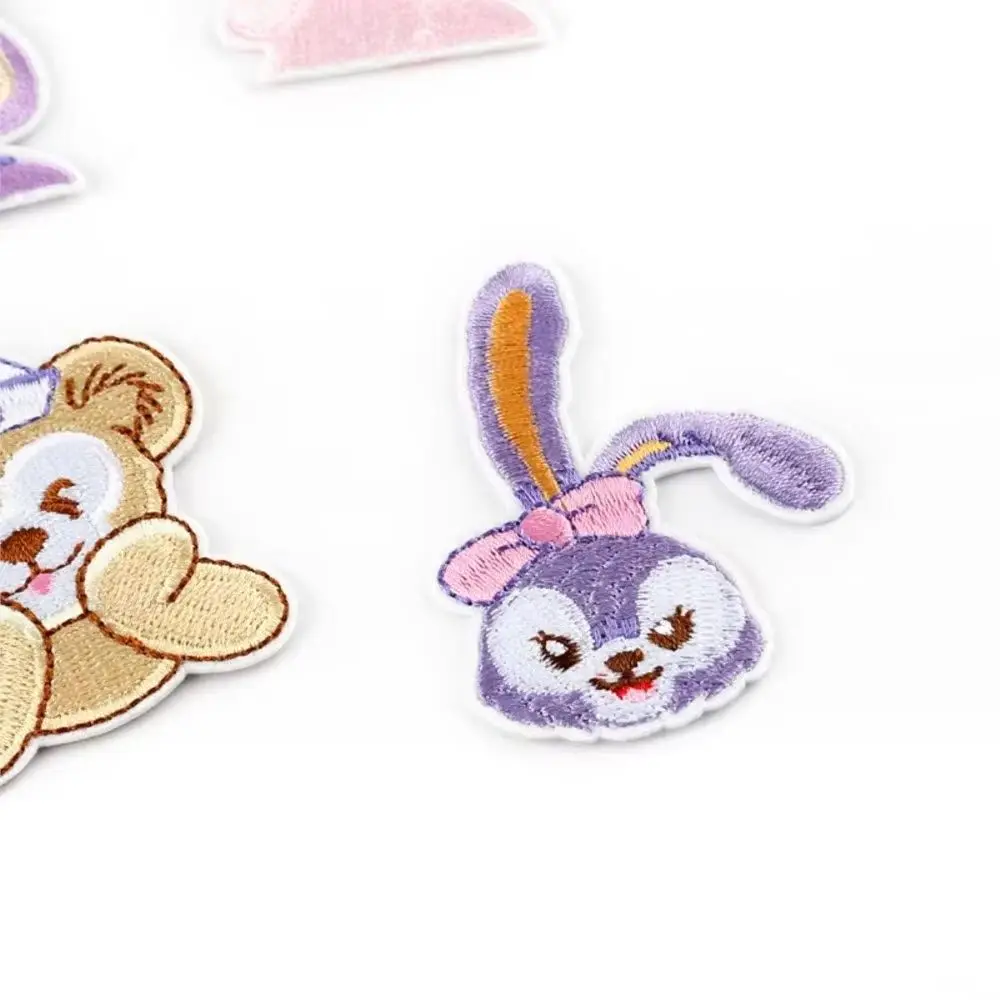 12Pcs Anime StellaLou Bunny Bear ShellieMay Series Iron on Embroidered Patches For Sew Clothes Jeans Cartoon Appliques