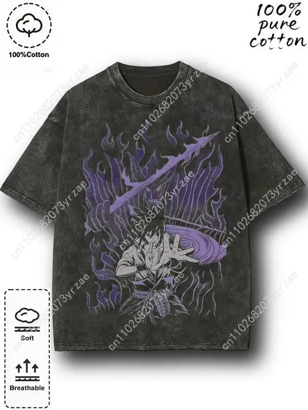 

Футболка в стиле ретро Susano'o and Ninjutsu для мужчин и женщин, винтажная футболка высокого качества, хлопковая модная футболка с короткими рукавами, мягкие дышащие топы