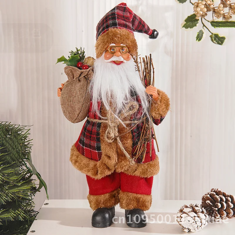 12 بوصة الدائمة سانتا كلوز دمية زينة عيد الميلاد الإبداعية سانتا على ظهره الرجل العجوز زخرفة البلاستيك PVC النمط الكوري #6
