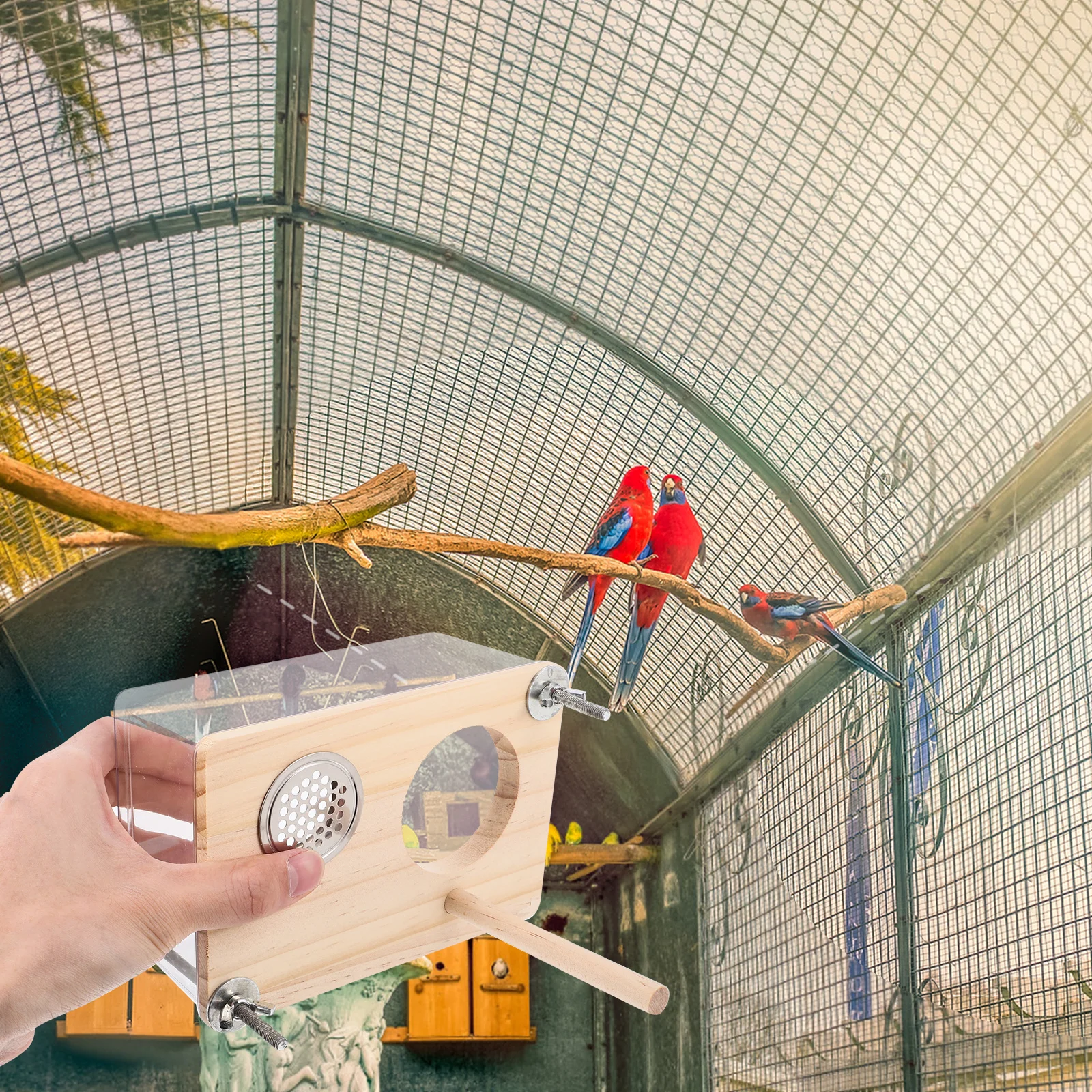 

Large Transparent Parakeet Nesting Box for Cockatiels Lovebirds Budgerigars Bird Breeding Cage Suitable for Winter
