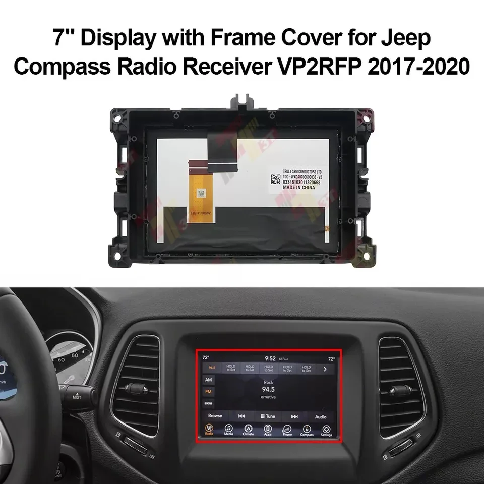 7-Zoll-LCD-Navigationsdisplay mit Touchscreen-Rahmenabdeckung für Jeep Compass Radioempfänger VP2RFP – Detail 2