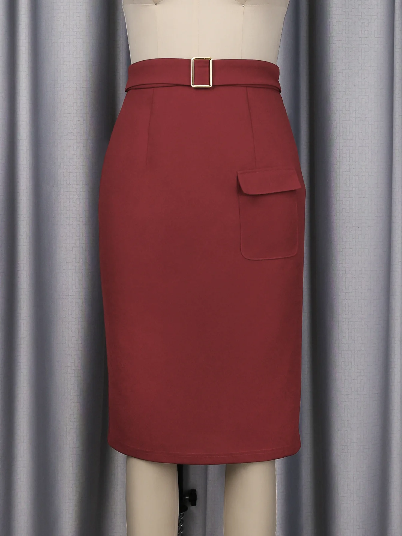 Elegante Kerkjurken Lange Mouwen Kraagvorm Dames Kleurblok Patchwork Kantoor Dames Werk Zakelijk Herfst Afrikaans Nieuw