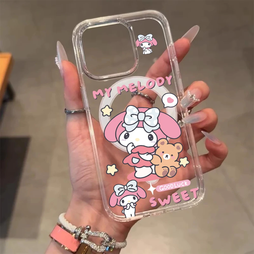 

My Melody Silicone Phone Case For iPhone 17 15 12 14 16 13 11 Pro Max iPhone 16 14 15 Plus 17 Air 17E 16E Anti Fingerprint Cover