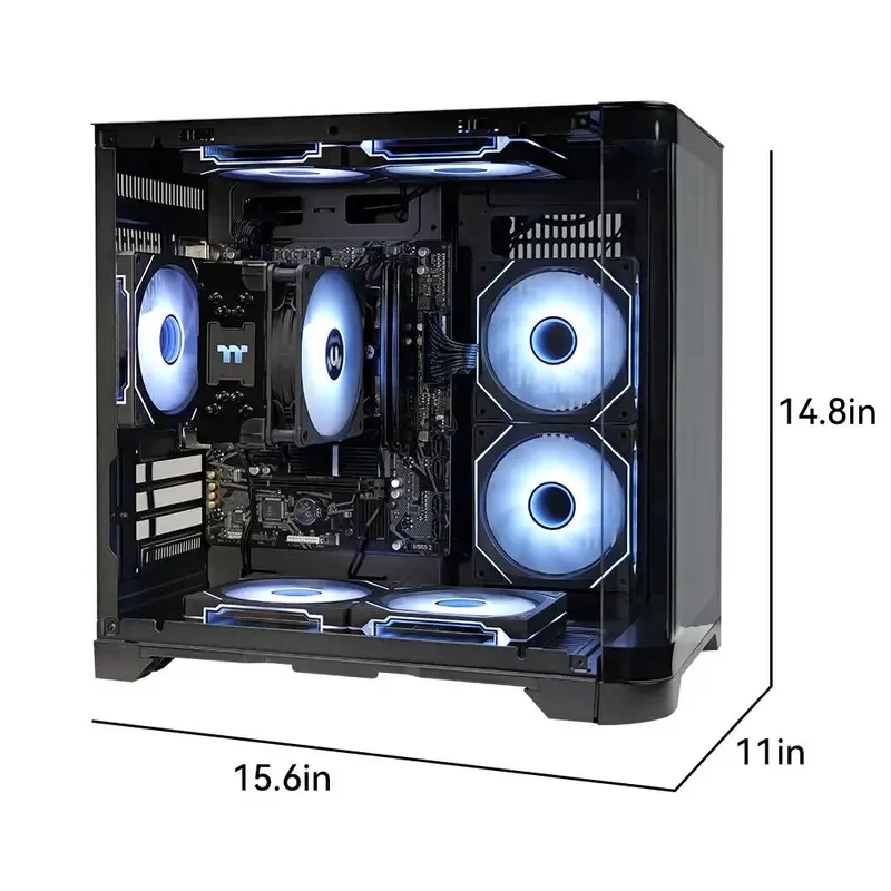 aotesier Gaming pc Desktop AMD Ryzen 5 5600GT 3.9GHz 16GB(8G*2) DDR3 3200 512G SSD ARGB 7 Fans Win 11 Home pc Gamer Desktop C