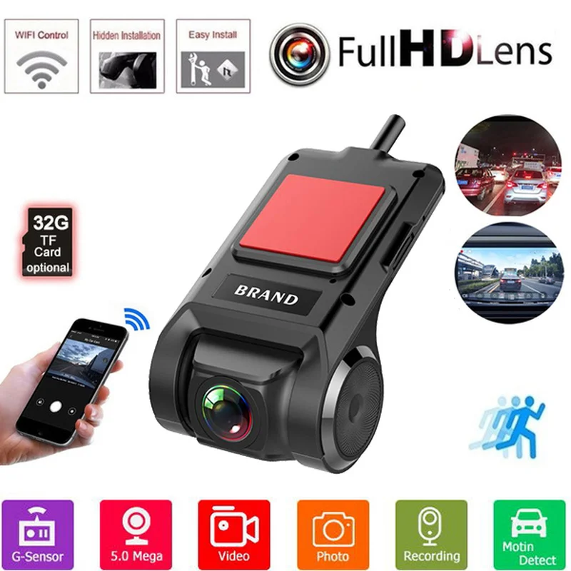 

Car Driving Recorder Android Navigation Dedicated Digital Video Recorder Night Vision Hidden 170° Wide Angle G-sensor Dash Cam