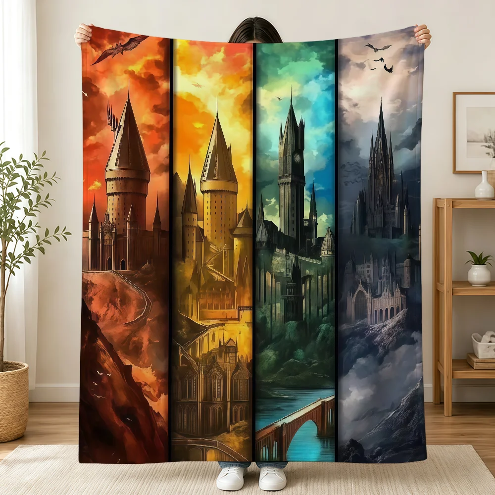 H-HarryS P-PotterS Decke, bedrucktes Flanell, weich, warm, gemütlich, für die Jahreszeit, zum Nickerchen, für Bett, Sofa, Reisen, Camping, Geschenk für Erwachsene und Kinder – Detail 11