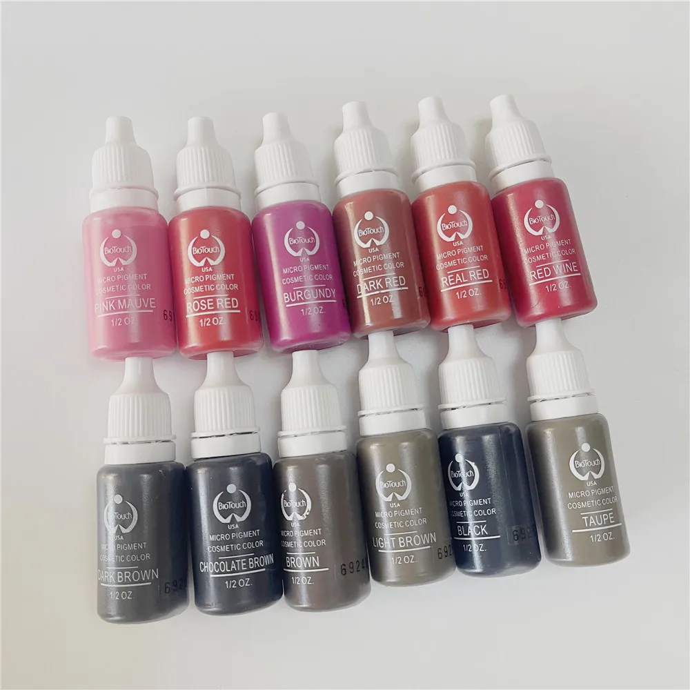 6 Colors Tattoo Ink Permanent Microblading Paint Inks Pigment Semi Makeup Eyebrows Lips Tint Consumables Tattoo Supplies - Image 5