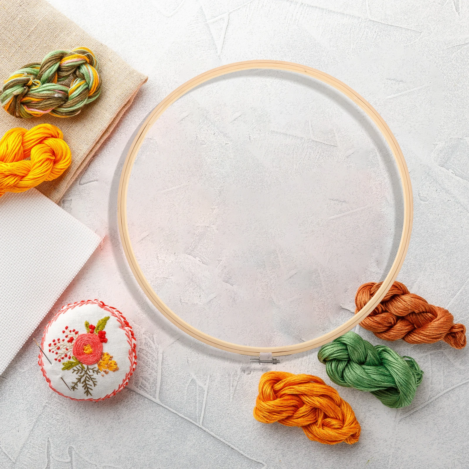 

Bamboo Embroidery Set DIY Hoop Bambus Kreis Circle Holder Craft Frame Kit Accessories Fixed